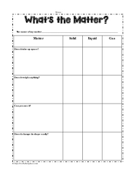 Solid liquid gas worksheet for k. What S The Matter Worksheets