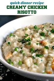 Creamy Chicken Risotto With Peas One Of My Favourite Italian Dishes That Can Be Served In Under 3 Risotto Recipes Easy Risotto Recipes Chicken Risotto Recipes