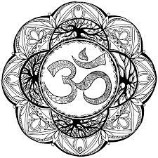 She removes the ego and liberates the soul from the cycle of birth and death. Om Symbol In A Complex Mandala Mandalas Adult Coloring Pages