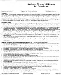 He/she is viewed as aspiring to be a nurse manager and through this role to learn additional knowledge and skills through experience and mentoring by the nurse manager and the. Free 9 Director Of Nursing Job Description Samples In Ms Word Pdf
