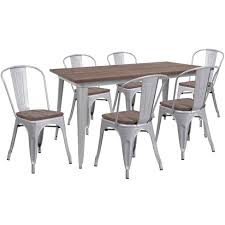 Check spelling or type a new query. Flash Furniture 30 25 X 60 Metal Table Set With Wood Top And 6 Stack Chairs Target