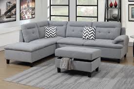 Browse different shapes and styles of sectional couches to find the one that's right for you. Contemporary Gray Sectional With Left Side Chaise Lounge Matching Storage Ottoman Included