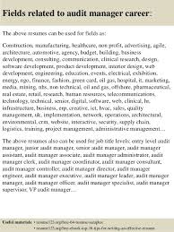 top 8 audit manager resume samples