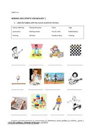 Hobbies Sports Vocabulary Vocabulary Hobbies Primary Children