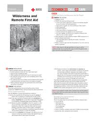 Check call care red cross. Wilderness And Remote First Aid Check Call Care
