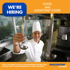 In the 21st century, most job listings are posted online. Magsaysay Careers Now Hiring For A Premiere Cruise Ship Cook Assistant Cook Qualifications Male 1 Year Related Work Experience How To Apply 1 Register In Www Magsaysaycareers Com 2