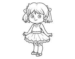 Juegos de ninas gratis para jugar online a vestir cocinar maquillar y mucho mas. Dibujo De Nina Con Vestido Moderno Para Colorear Dibujos Net