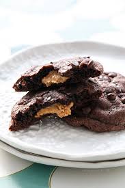 Double Chocolate Peanut Butter Stuffed Cookies With Sea Salt Love And Olive Oil Recipe Cookie Recipes Desserts Peanut Butter Desserts