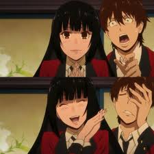 Jabami Yumeko Suzui Ryouta How My Husband And I Look Most Of The Time Especially While Watching Anime Xd Anime Anime Characters Manga Mary urgently asks yumeko to meet outside a closet.