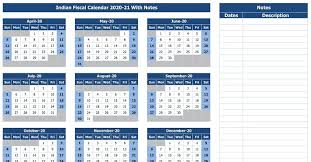 Keep organized with printable calendar templates for any occasion. Download Indian Fiscal Calendar 2020 21 With Notes Excel Template Exceldatapro