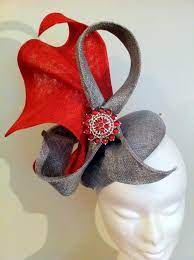Red And Gray Fascinator Fancy Hats Crazy Hats Fascinator