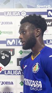 🎙️ Getafe forward Abu Kamara spoke with Shantelle Brown after their 2-0  win over Real Oviedo 🔵🏅