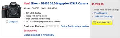 Nikon D800e Available For Order On Bestbuy Com Will Ship In 5 7 Days Nikon Rumors