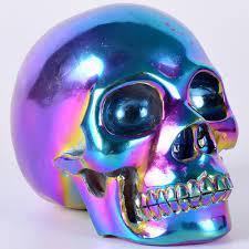 Electroplate Rainbow Crystal Skull Craneo Calavera De Cristal Calaveras