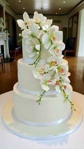 Classic Orchids Wedding Cake Orchid Wedding Cake Wedding Cake Fresh Flowers Orchid Cake