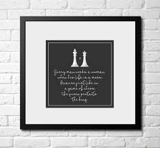 Every Man Needs A Woman The Queen Protects The King Quote Etsy Inspirational Wall Art 8x8 Picture Frame Every Man