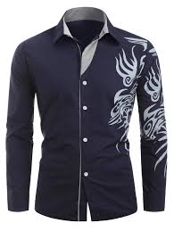 Black And Yellow Striped Long Sleeve Shirt Tattoo Print Button Up Long Sleeve Shirt Black Cadetblue Light Green Purple Red White Yellow Ad In 2020 Casual Shirts For Men Red Striped Shirt Long Sleeve Shirts