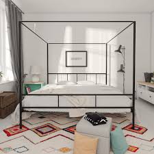 Popsugar has affiliate and advertising partnerships so we get revenue from sharing this content and from your purchase. Amazon Com Novogratz Marion Canopy Bed Frame Black King Furniture Decor