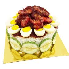 6inch removeable round cake mould.2 cups of cooked coconut rice.handful of fried ikan bilis.handful of roasted. Nasi Lemak Cake Deliver In Kl Selangor