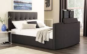 Yalaxon vintage queen bed frame with headboard and footboard is available in antique brown, black, and gray silver. Langham Slate Grey Fabric King Size Tv Bed Furniture And Choice