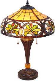 Height floor and 21 in. Serena D Italia Sunrise Tiffany Style Table Lamps Mosaic Stained Glass Lamp Antique Victorian Vintage Styling Double Pull Chain Yellow Green Red Table Lamps For Living Room Amazon Com