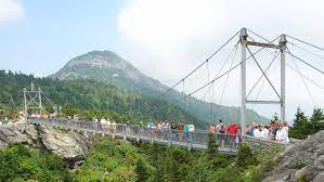 The entrance to grandfather mountain state park's profile trail parking is on the right 0.3 mi past junction of hwy. Mile High Swinging Bridge Grandfather Mountain Wonders Never Cease
