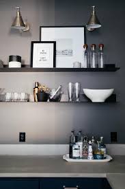 You can find bracket shelves, corner shelves, cube shelves, floating shelves and, organizer shelves that are right for your space and storage needs. Thin Metal Floating Bar Shelves Modern Kitchen