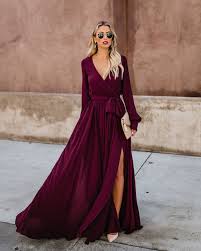 Long Sleeve Diana Maxi Dress Wine Long Sleeve Flowy Dresses Long Sleeve Maternity Dress Flowy Dress Long