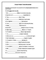 English Present Tense Verbs Worksheet Simple Present Tense Worksheets Verb Worksheets Present Tense Verbs