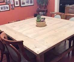 How To Build A Square Farmhouse Table Square Farmhouse Table Large Square Dining Table Dining Table