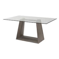 Glass top dining room sets are contemporary, easy to clean and pleasing to the eye. Armen Living Bravo Glass Top Rectangular Dining Table In Dark Sonoma Lcbrdiglto