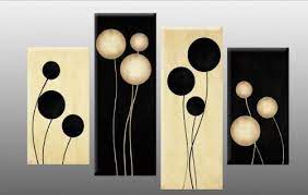 Large Black And Cream Abstract Canvas Artwork Picture 4 Pieces Multi Panel Split Canvas Comple Multi Canvas Painting Canvas Picture Walls Canvas Art Wall Decor