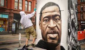 A young white man who defaced the iconic george floyd mural in minneapolis this week was swiftly stopped, chased down, and brought to justice — all without police intervention. Manchester George Floyd Mural Defaced With Sickening Racist Graffiti Uk News Express Co Uk