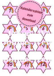 Adventskalenderzahlen Regenbogen Sterne Freebie Zum Download Adventkalender Adventskalender Basteln Advent