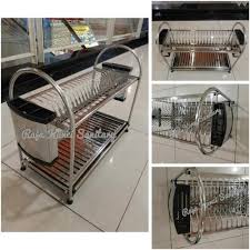 Rak piring stainless (new arrival): Jual Rak Piring Stainless Steel Rak Piring 2 Susun Kombinasi Alehyastore Kab Bekasi Alehyastore Tokopedia