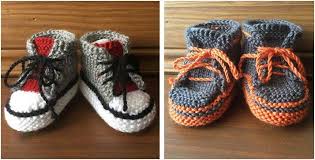 Everyone loves a good crochet baby booties pattern and this collection is filled with sweet ideas that are perfect for a newborn. Little Converse Knitted Booties Free Knitting Pattern