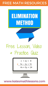 Solving A System Of Equations Using Elimination Free Math Resources Secondary Math Math Websites