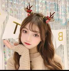 Christmas Headband for Women Deer Antler Headband Flower Apricot Fruit  Charm Hairband Festival Xmas Hair Band for Girls (A) : Amazon.sg: Beauty