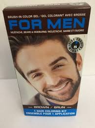 FOR MEN MUSTACHE BEARD BRUSH IN GEL HAIR COLORING KIT BROWN MENS HAIR  DYE-SHIP24