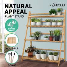 Maybe you would like to learn more about one of these? Artiss Bamboo Wooden Ladder Shelf Plant Stand Foldable