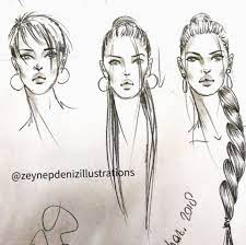 Fashion Illustration Template With Hair Fashion Illustration Collage Fashion Illustration Hair Fashion Illustration Template