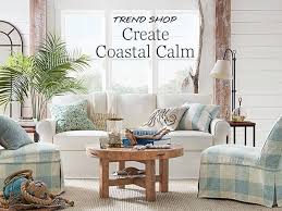 Coastal Nautical Living Room Design Decor Ideas From Pottery Barn Coastal Decorating Living Room Living Room Design Decor Beach Decor Living Room