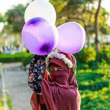 والله البلالين كانوا اكتر من كده وكان شكلهم قلب ولونهم موف كل الحاجات دي اتغيرت لما اتنفخوا hijabi face veil burqa