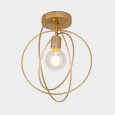 More than its emphasis on natural wood grains and focus on traditional craftsmanship, art deco furniture is an ode to the glamour of the roaring twenties.. Hoops Ceiling Fixture Contemporary Metal Single Light Art Deco Semi Flush Mount Lighting In Black Gold Beautifulhalo Com
