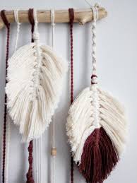 Small Macrame Wall Hanging Feathers Nursery Boho Home Decor Etsy Macrame Wall Hanging Feather Nursery Tassel Wall Hang