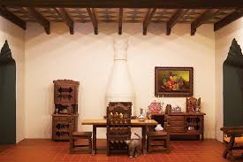 We offer various type of dining room furniture such as stool, dining table, dining chair, 4, 6, 8 seater dining set, bar set & barstool and more ~ buy online now! Colonial Mexican Dining Room 3007 Audio Described Miniature Museum
