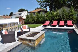 French inspired pool and landscape. Small Lot Swimming Pool Design Modern Swimming Pool New York By Tranquility Pools Inc Houzz