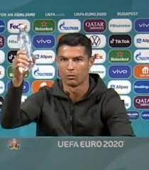 Cristiano ronaldo removes bottles of coca cola from press conference table. Drink Water Cristiano Ronaldo Coca Cola Euros Moment