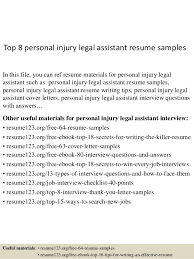 top 8 personal injury legal assistant