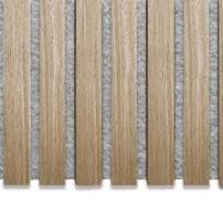 AkuPanel Naturel Eiken-Hout met Grijs Vilt | 240cm x 60cm | 3-zijdig écht  houtfineer